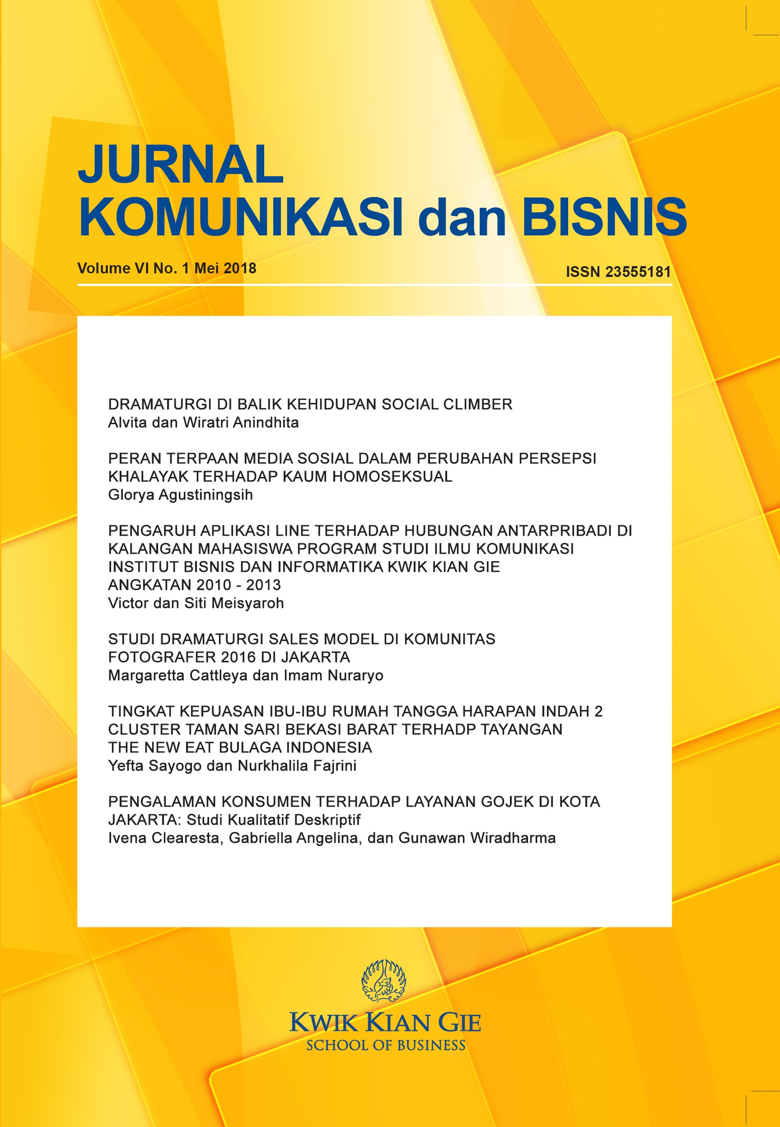 Cover Jurnal Komunikasi dan Bisnis